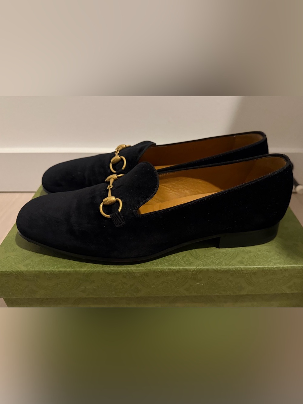 Gucci Gallipoli Horsebit Velvet Loafers 'Black' - Picture 3 of 8